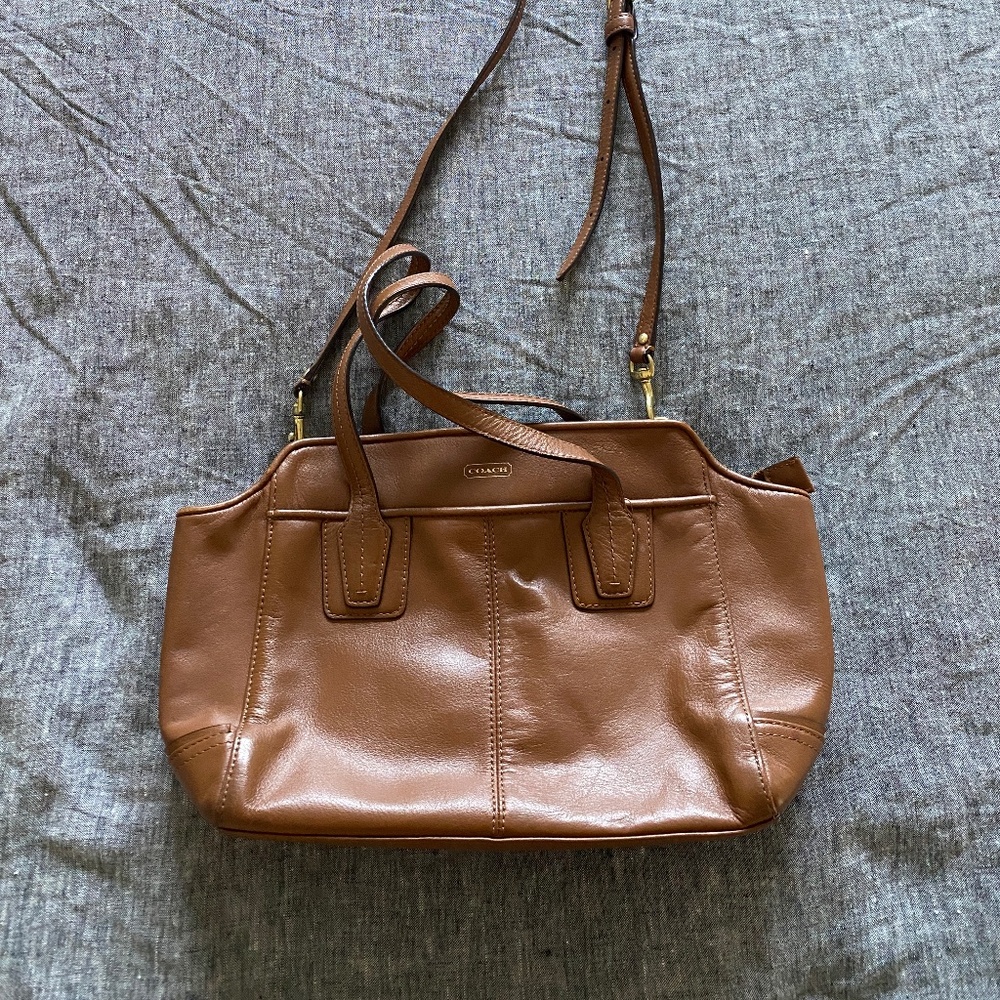 Coach Alexis Satchel Brown Leather Purse